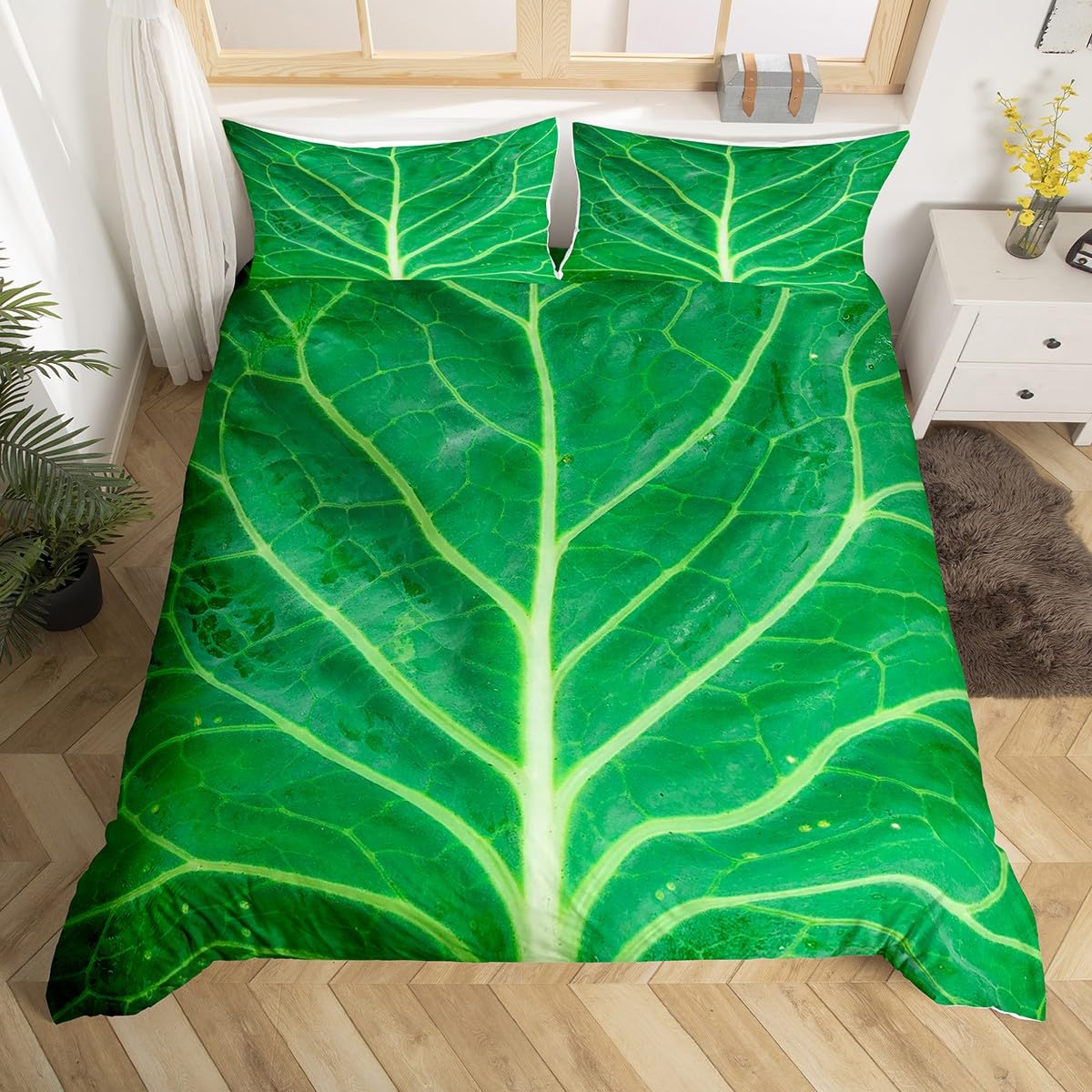 Housse de couette laitue verte lit simple pour enfant Parure de lit theme alimentaire Homemissing
