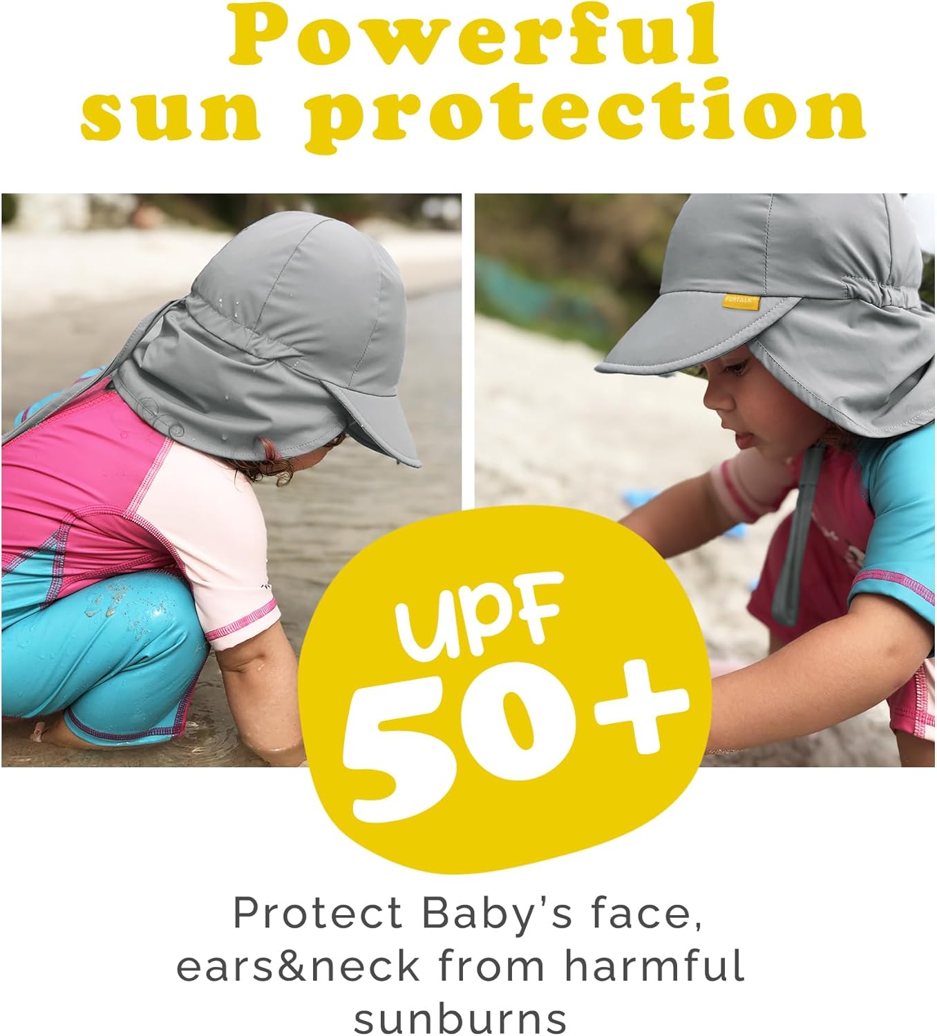 FURTALK Baby Sun Hat Girls and Boys Summer Beach Swim Hat Essentials UPF 50+ - Image 2