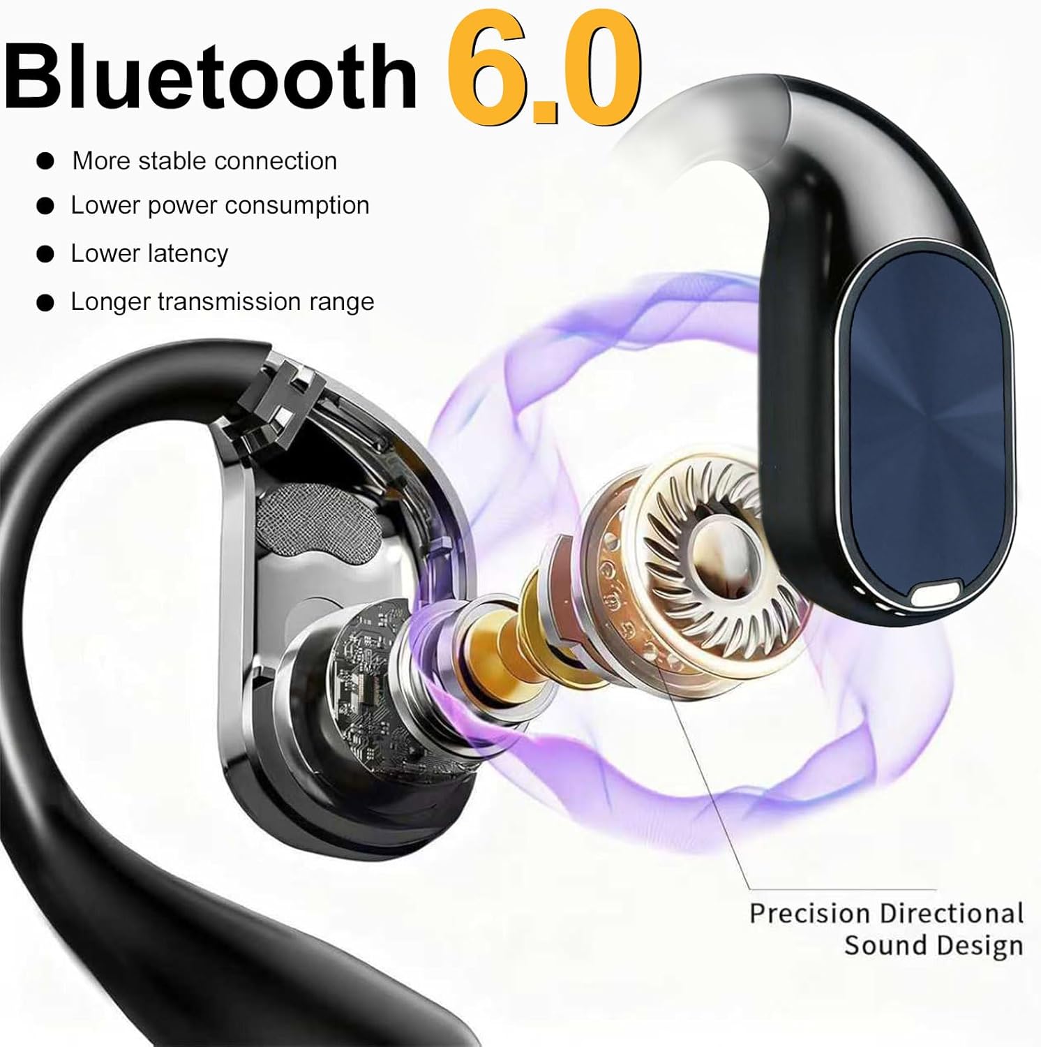 Translation Earbuds Real Time Bluetooth 6.0 Wireless Earbuds 198 Languages No Subscription Required 60H Playtime Open Ear Earbuds Compatible with iOS/Android Device for Travel/Business