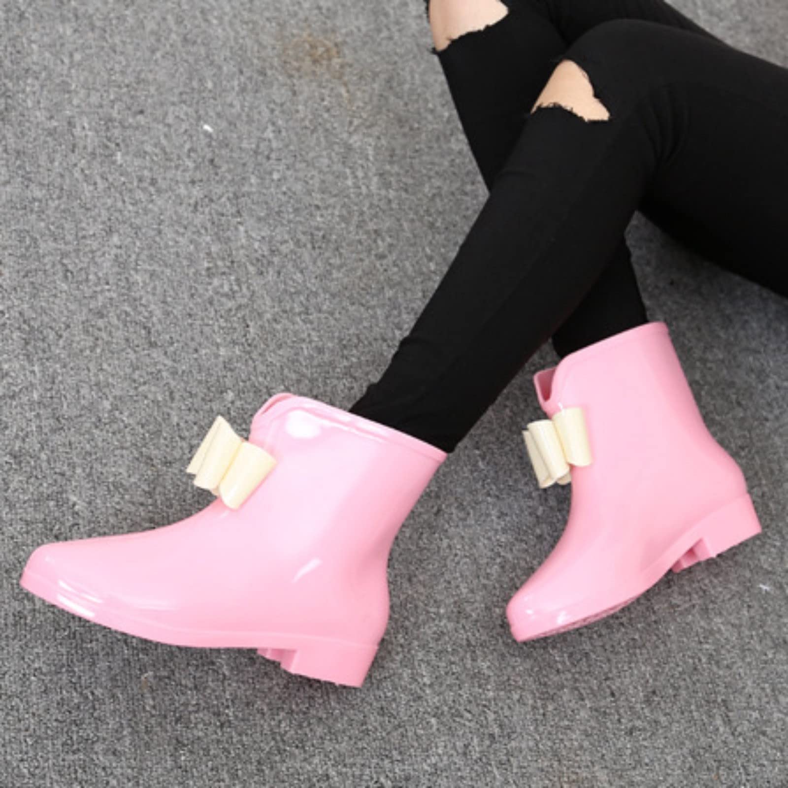 Botas de goma elegantes para mujer, botas de lluvia impermeables, botas de lluvia, botas de goma cortas, botas de goma, antideslizantes, botas de jardín, botas de lluvia
