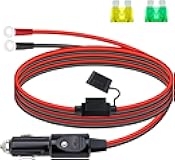12 AWG Heavy Duty Cigarette Lighter Plug, 10 FT Cigarette Lighter Male Plug Adapter Cable with LED Lights and Fuse Box (20 A, 30A), Male Cigarette Lighter Plug, Car Accessories for Inverter, Air Pump