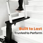 Adjustable Foldable Ladder Leveler for Stairs, 500LB Capacity, Fits Foot Spacing <30", Height 11-18", Length 17-31.5", Durable & Stable Platform for Safe Use