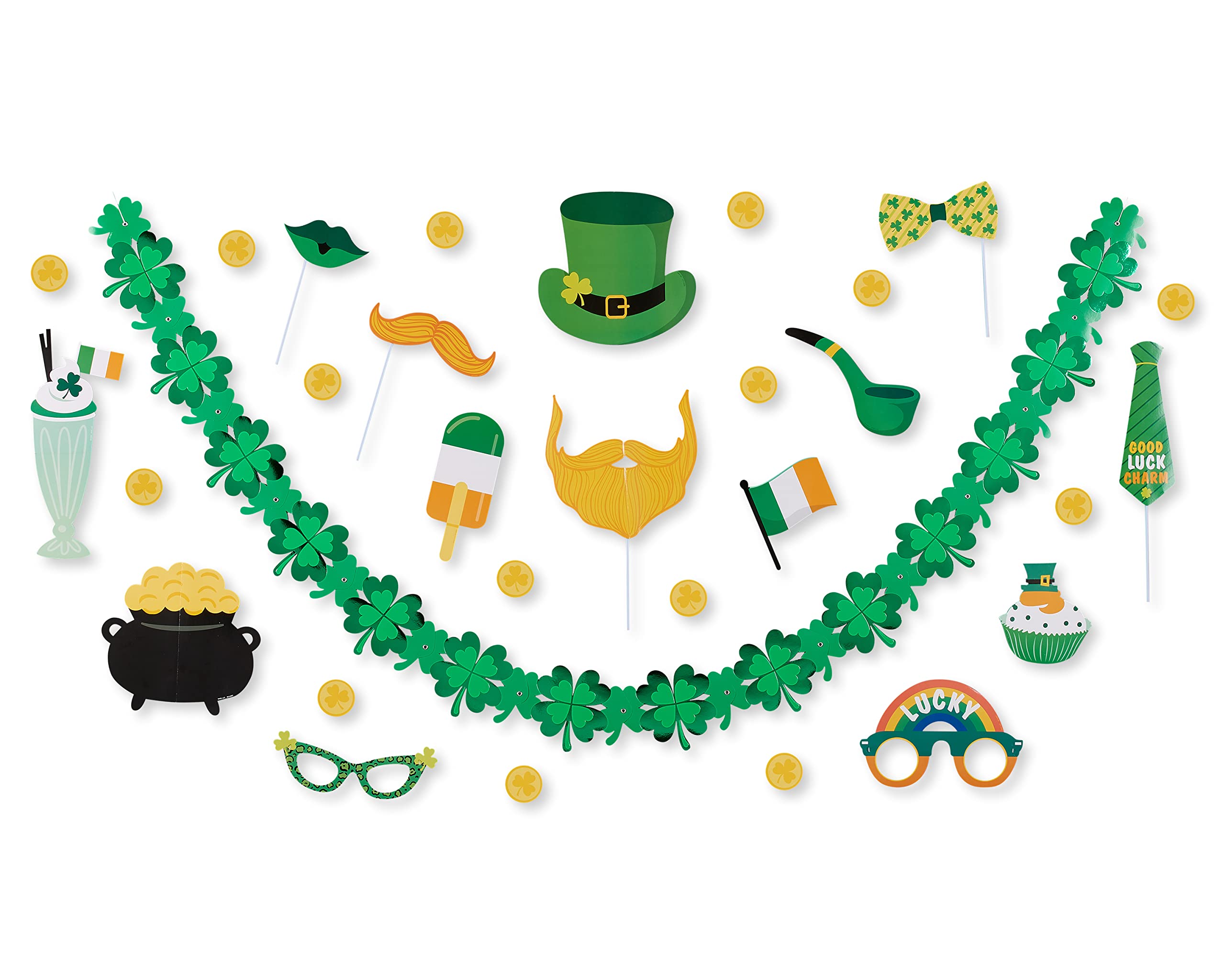 American Greetings St. Patrick's Day Party Supplies, Photo Booth Kit (31-Pieces)