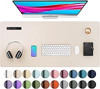 Vista 18 de Aothia Protector de escritorio de cuero, alfombrilla para ratón, alfombrilla de escritorio de oficina, secante de escritorio de cuero PU