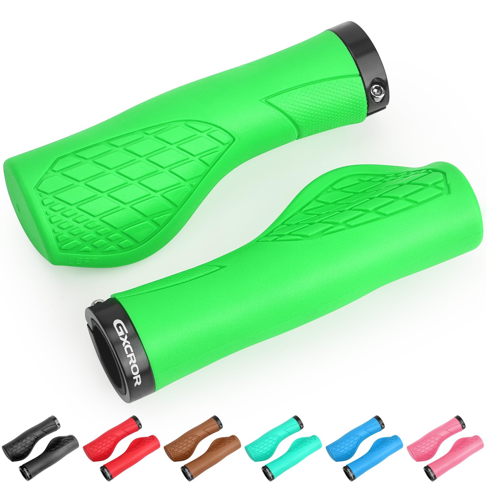 GXCROR Ergonomische Fahrradgriffe für 22,2mm Lenker-MTB Lenkergriffe Anti-Rutsch mit Dual Lock Design- Passend für Trekkingrad/Mountainbike/Rennrad