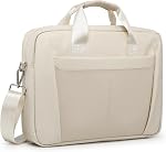 15-16 Inch Laptop Shoulder Bag Business Briefcase Water Resistant Computer Messenger Bags Compatible with MacBook Pro 16, MacBook Air 15 M4, HP, Dell, ASUS Notebook, Pearl White