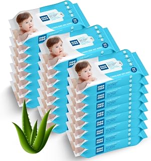 Mee Mee Soft Gentle Baby Wet Wipes (72 Wipes) Pack of 24,Supersaver pack | Infused with Aloe Vera and Vitamin E | Paraben & Sulfate Free | Cleansing Wipes | Wipes Combo for Babies