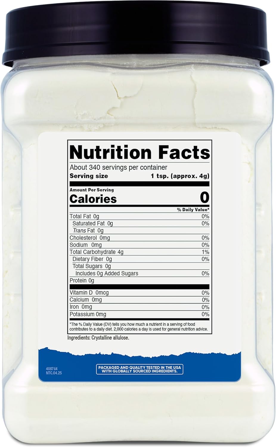 Nutricost Allulose Sweetener (3 LB) - 0 Calorie, Low Carb, KETO, Natural Sugar Alternative, Crystalline Powder