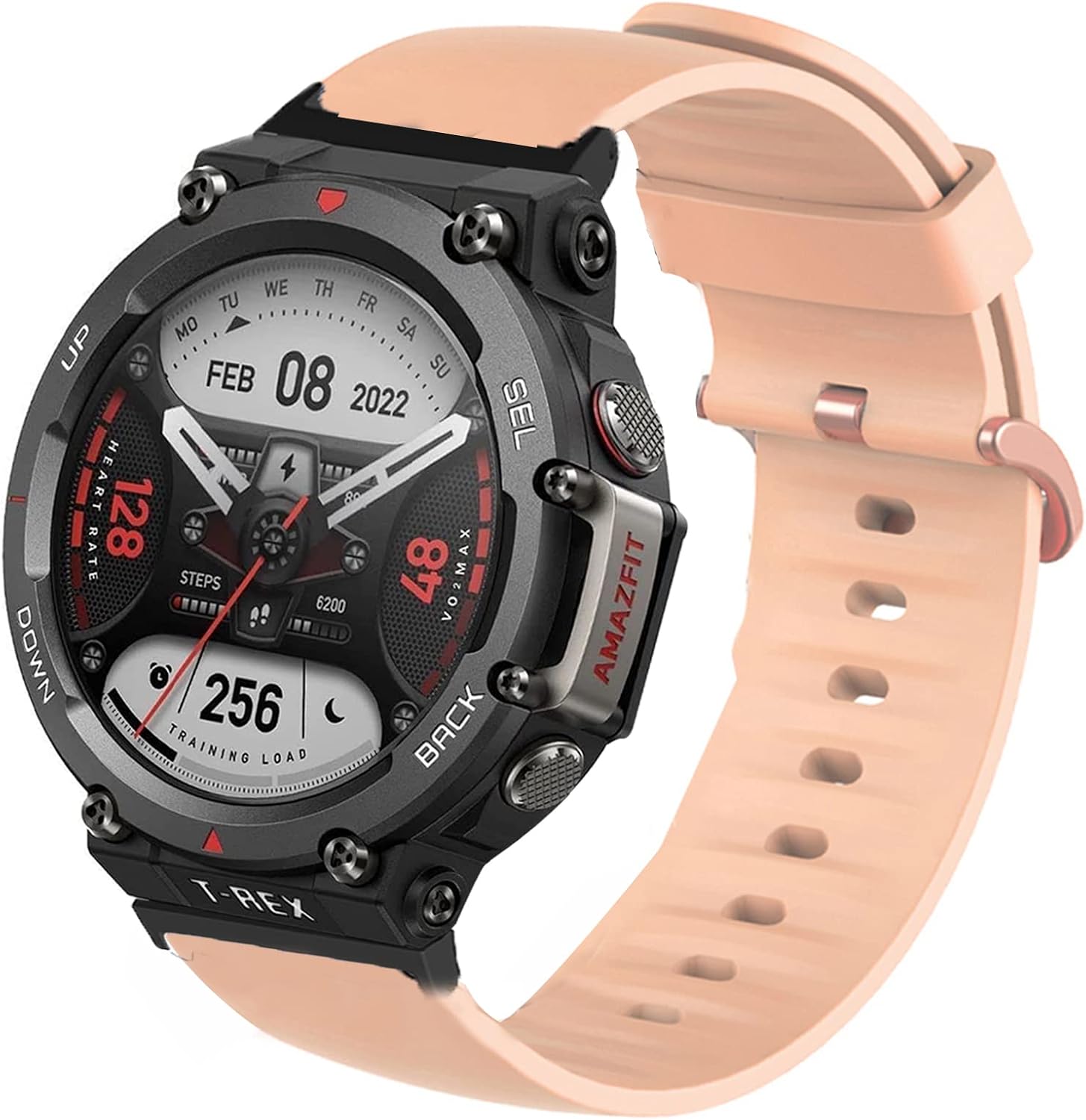 Lamshaw Compatible with Amazfit T-Rex 2 Bands, Silicone Replacement Soft Band Wristbands Straps with Stainless Steel Buckle Compatible with Amazfit T-Rex 2 Smart Watch