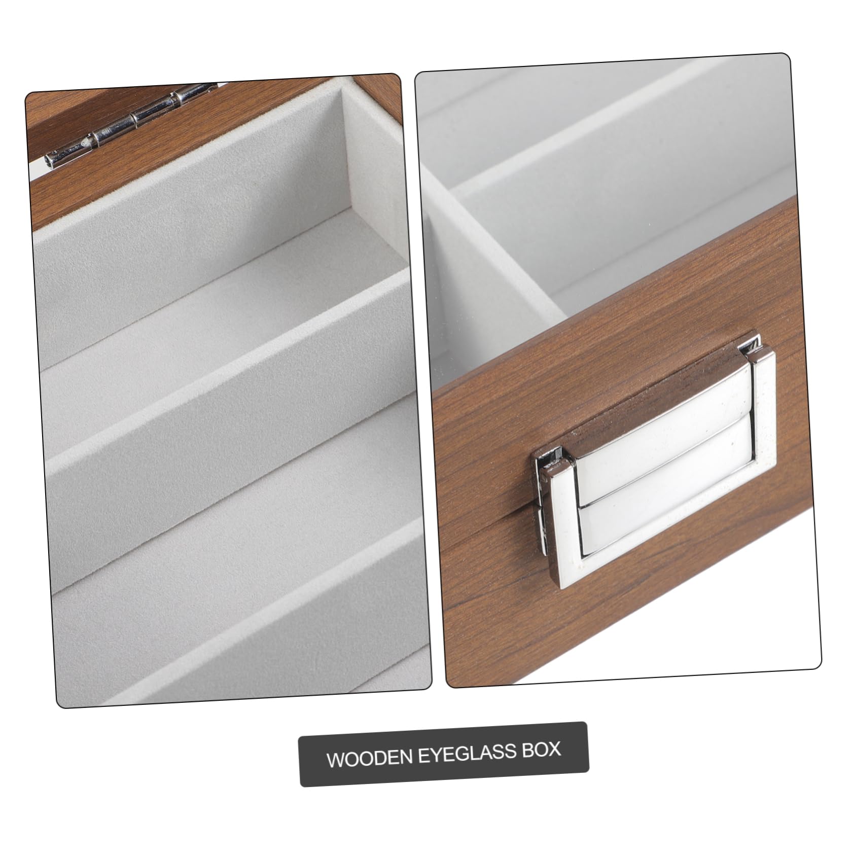 Organizador de Gafas de Madera 8 Slot Fieltro para Guardar Gafas