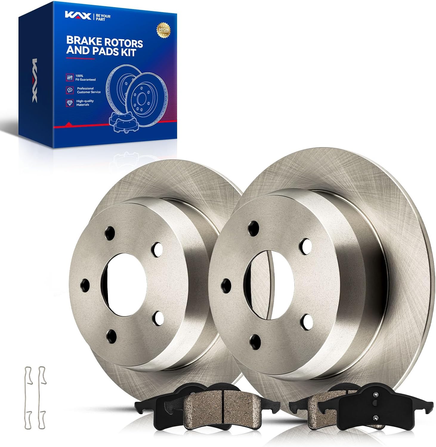 KAX Rear Brake Kit,Solid Brake Rotors, Ceramic Brake Pads | Fits for Jeep, Grand Cherokee 1999-2004