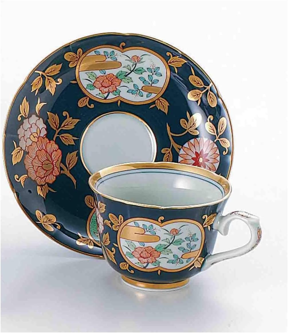 TOKYO MATCHA SELECTION - [Heritage] Imari : Old Imari Design Golden Floral - 5 Coffee Cups & Saucers Set - Japanese Porcelain w Box from Japan [Standard ship by EMS: with Tracking & Insurance]