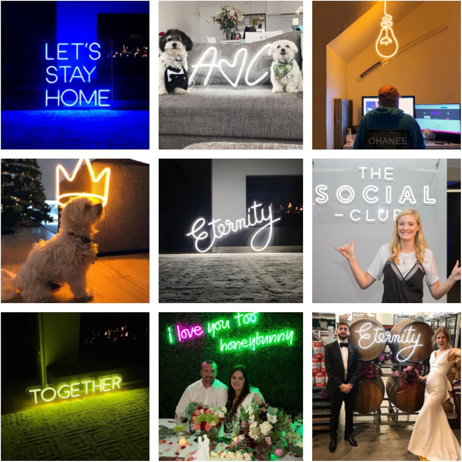 Aslanka Custom Neon Signs, Personalized Neon Sign for Wall Decor, Neon Sign Customizable for Wedding Birthday Party Bedroom Bar Shop Name Logo Lights (Optional 10" to 60")