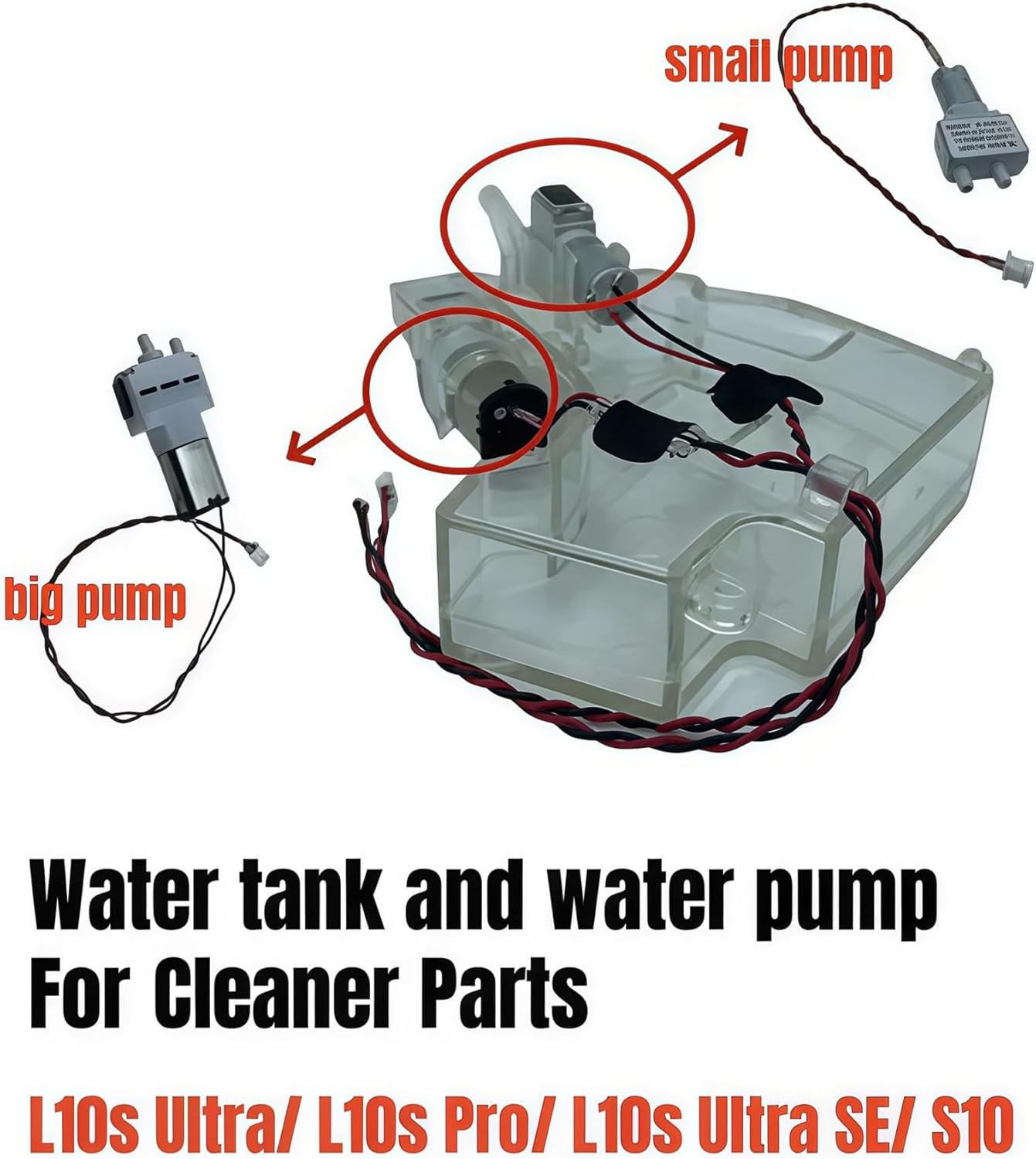 AT28-Water Tank And Pump Motor Compatible For Dreame L10 Ultra/ L10s Ultra/ L10s Ultra SE/ S10 Pro/ S10 Vacuum Cleaner Parts household vacuum cleaner