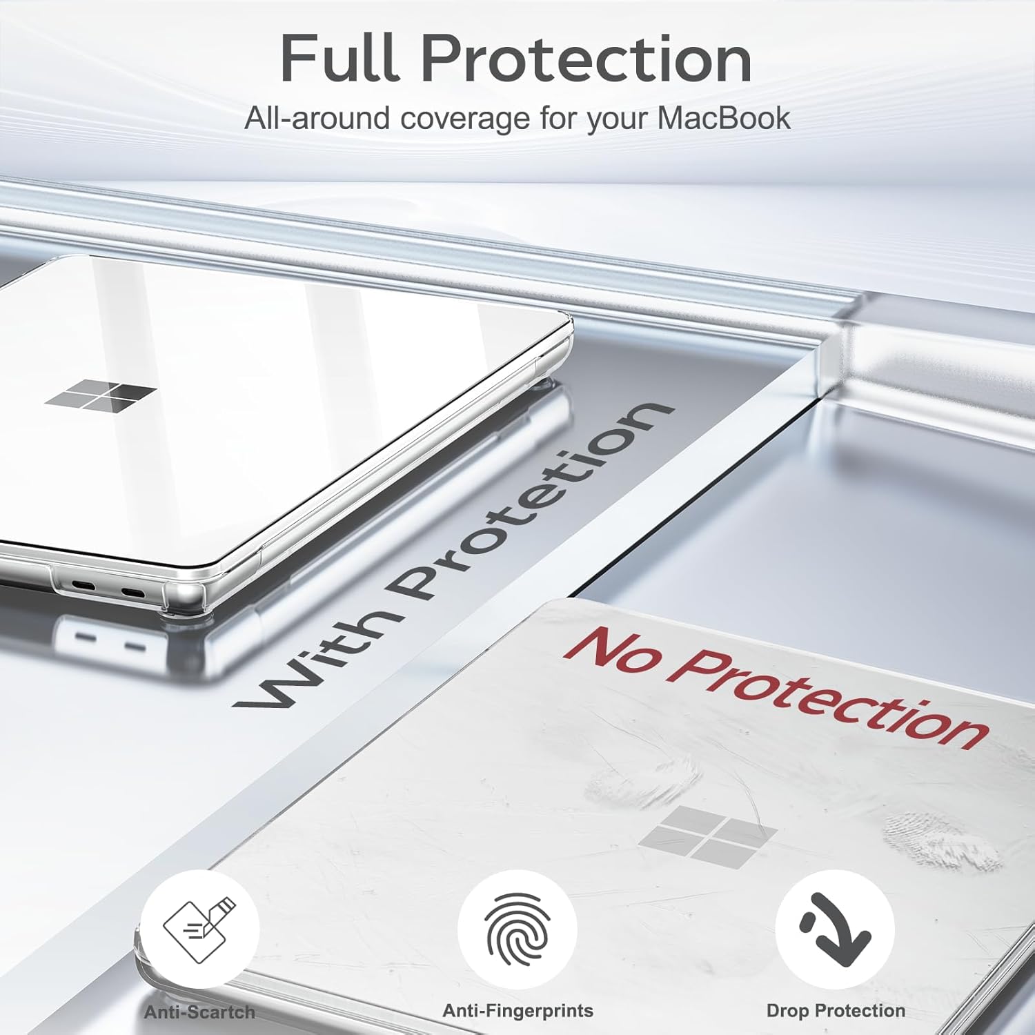 B BELK Case for Microsoft Surface Laptop 13 inch Touchscreen Copilot+ PC 2025 Model: 2095, Plastic Hard Shell Case + Keyboard Cover + Screen Protector for 13'' Microsoft Surface Laptop, Clear - Image 5