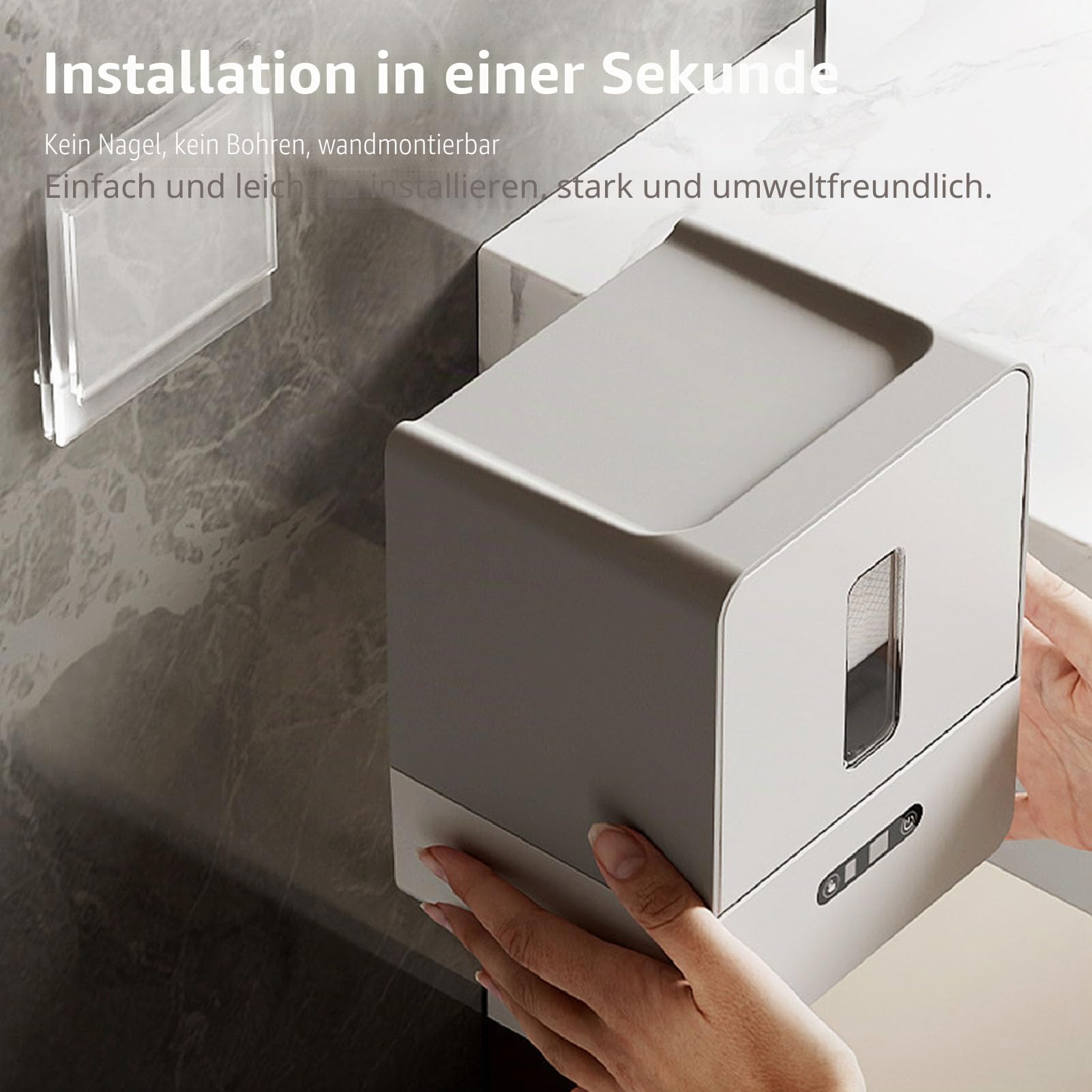 Sxhlseller Automatischer Papierhandtuchspender, Berührungsloser Elektrischer Rollenhalter Zur Wandmontage mit Nachtlicht für Badezimmer und Hotel, Einstellbare Längeneinstellungen in Grau (Grey)