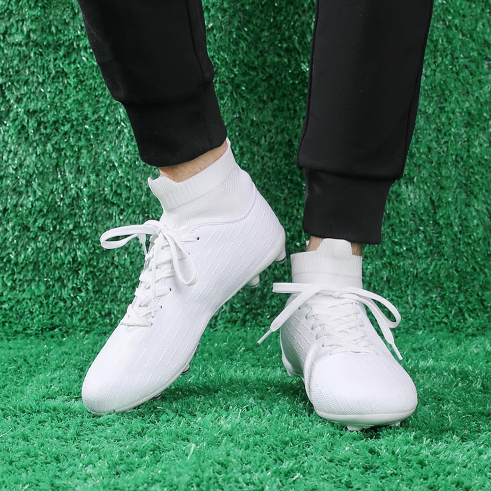 ESXGED Unisex Womens Soccer Cleats Shoes Mens Ankle Sock Football Boots Training Athletic Turf Sneakers