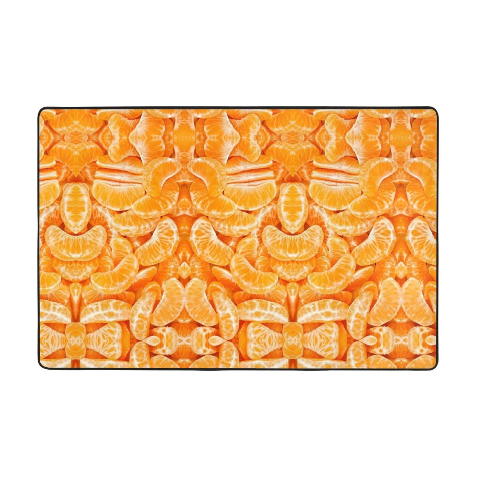 Tapis d'entrée extérieure mandarine pour un salon accueillant