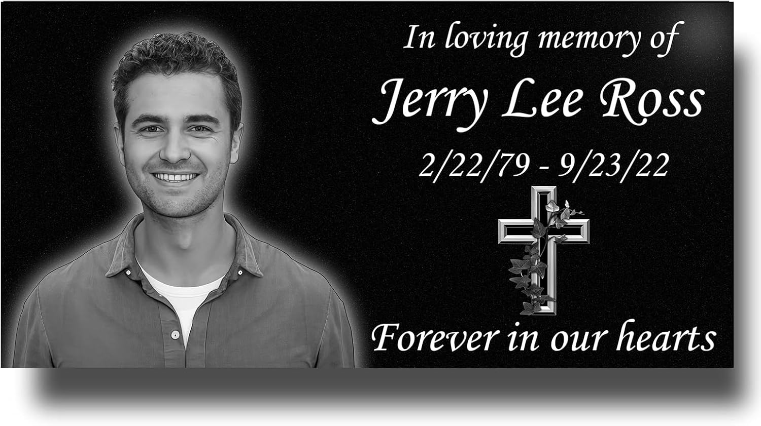 Personalized Memorial Stones,headstones for Graves,Grave Markers for Cemetery for Humans,Black Granite Headstone,Grave Marker,Cemetery headstones,Outdoors Grave Plaques