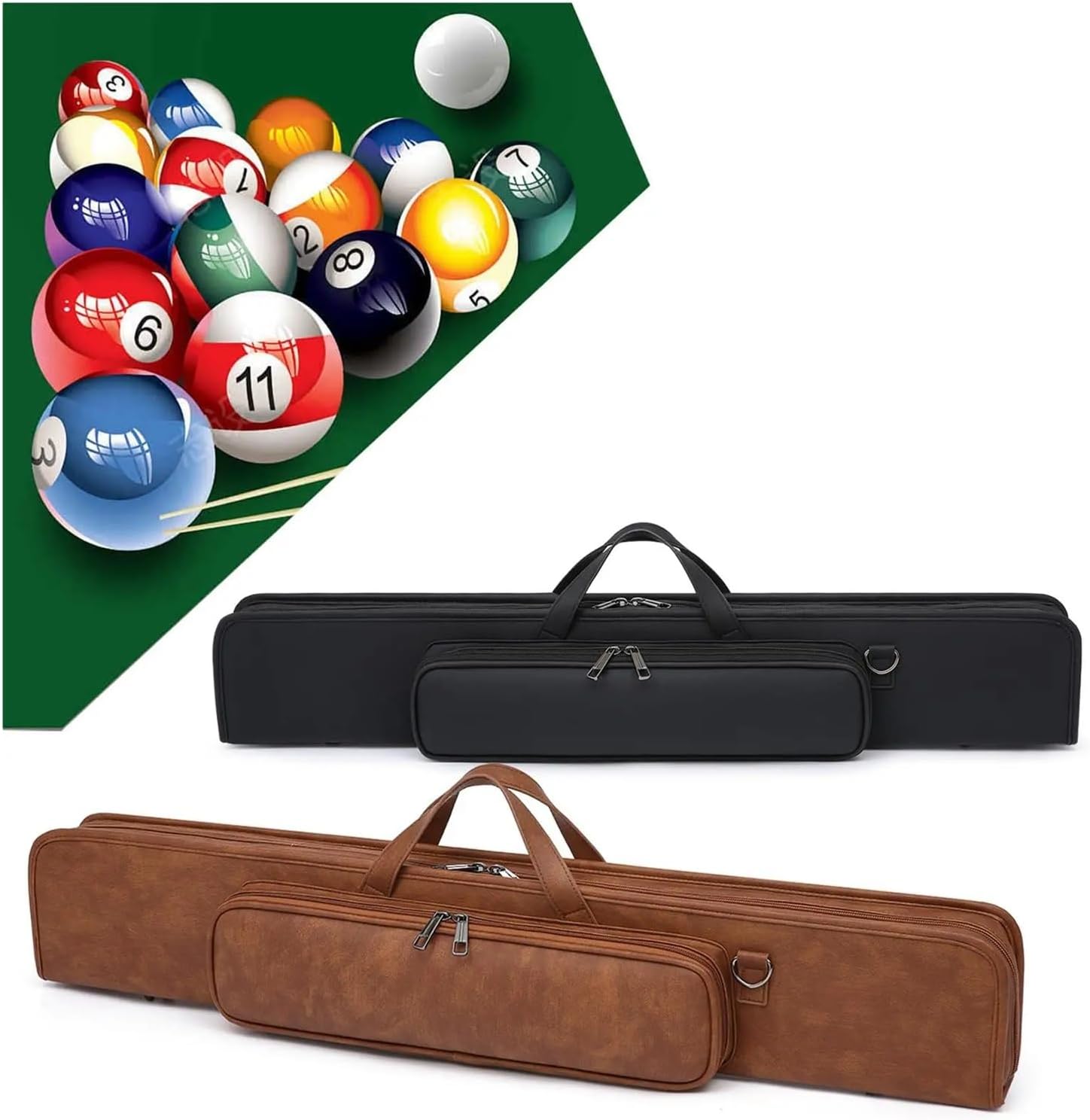 Pool Cue Case Wear Resistant 1/2 Cases Portable Handle Billiards Accessories Billiard Stick Storage Bag Pouch