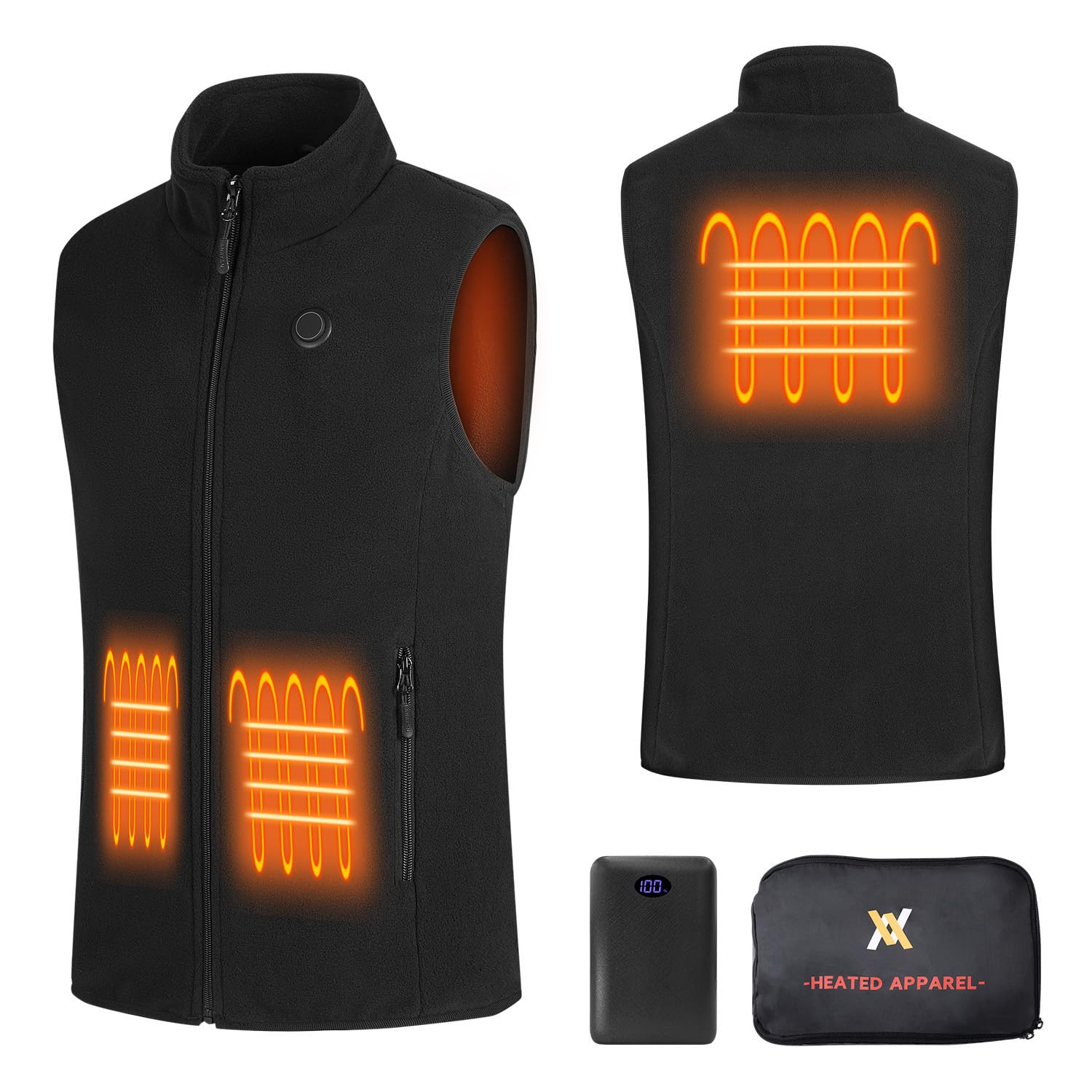 Gilet Riscaldato per bambini, maglia riscaldata elettrica, Dotato di batteria da 7.4V 10000mAh