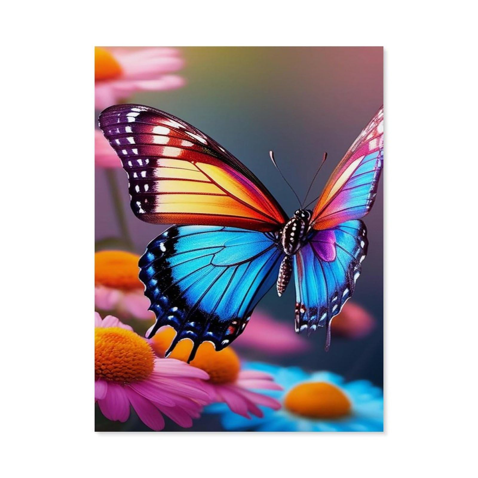 GSBRSNTS Paint by Numbers for Adults Kids Beginner,Colorful Butterflies,DIY Acrylic Painting by Numbers Kits with Brushes Acrylic Pigment Home Decoration Brithday Gifts(20x30cm-G72 — image 1