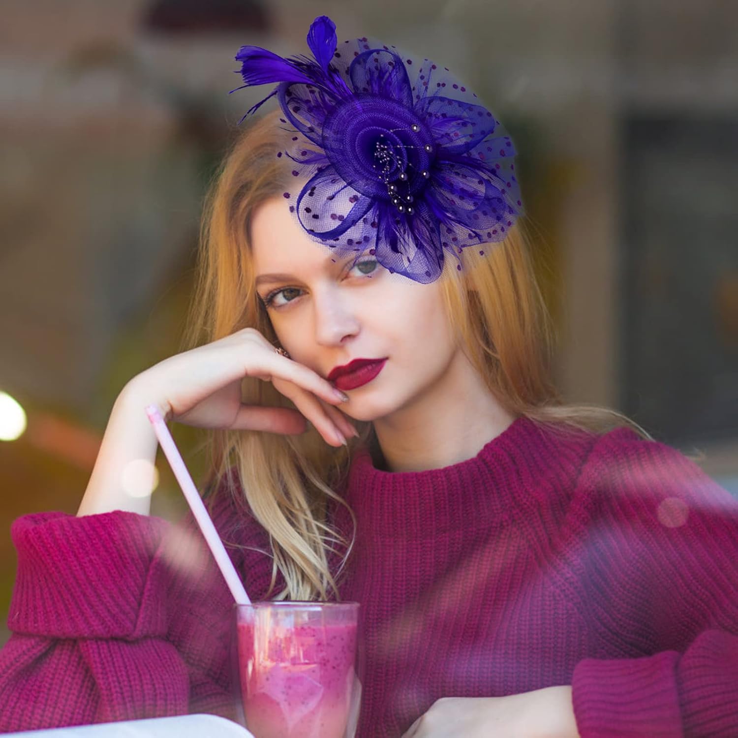 Stegosaurus Fascinators for Women, Tea Party Hats for Women Women's Fascinator HeadbandHair Clip for Wedding Cocktail - Image 4