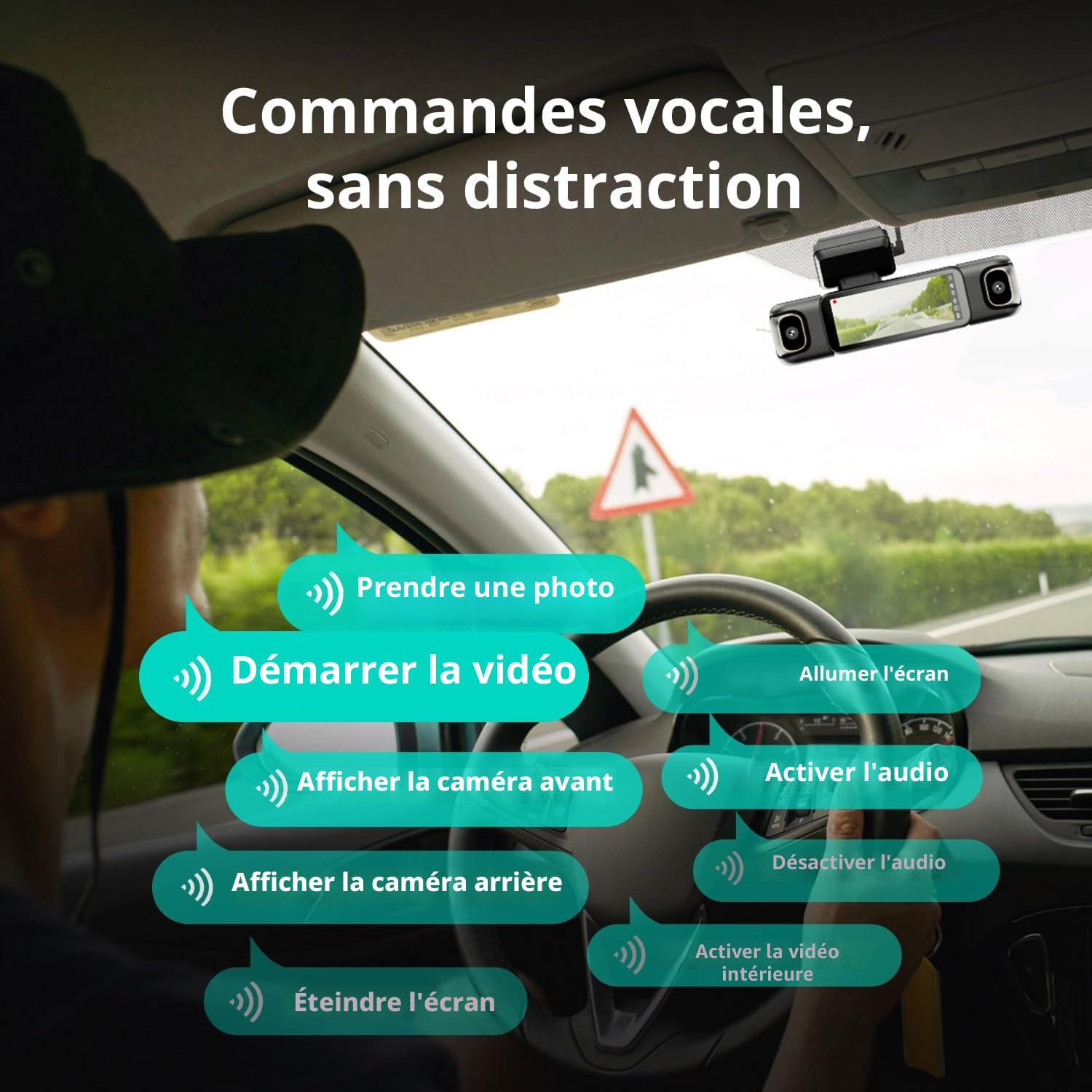 BOTSLAB 4 Canaux Dashcam Voiture,Dashcam 3K/4K Avant et 1080p*3,Caméra Embarquée 560°& 5.8GHz WiFi GPS avec carte SD 128G, Commande Vocale,Vision nocturne, 24H Parking Mode avec Kit de Câblage Incluse