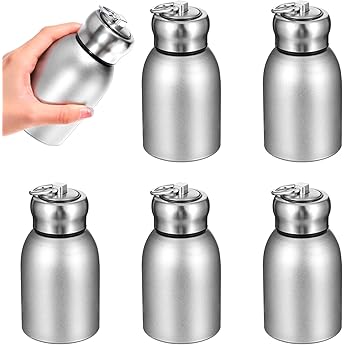 5 Pcs 10 oz Mini Stainless Steel Water Bottle Portable Drink Water Bottle Slim Insulated Thermal Design Small Vacuum Hot and Cold Water Bottle for Travel, Camping, and Sports(Silver)