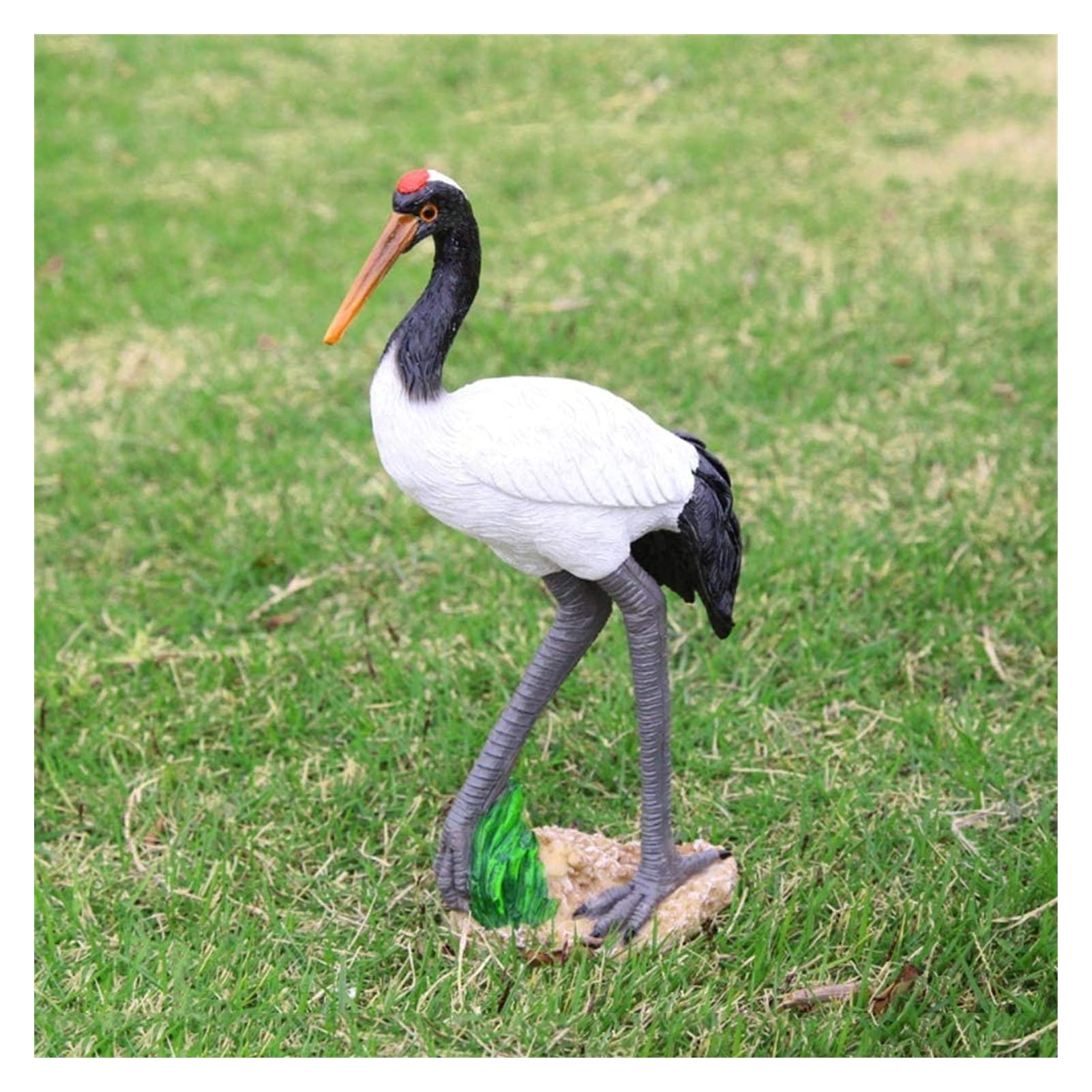 DFrywdgSEY Animal statue, Garden Statues Outdoor Decor Balcony Figurine Red-Crowned Bird Statue Ornaments Resin Sculpture
