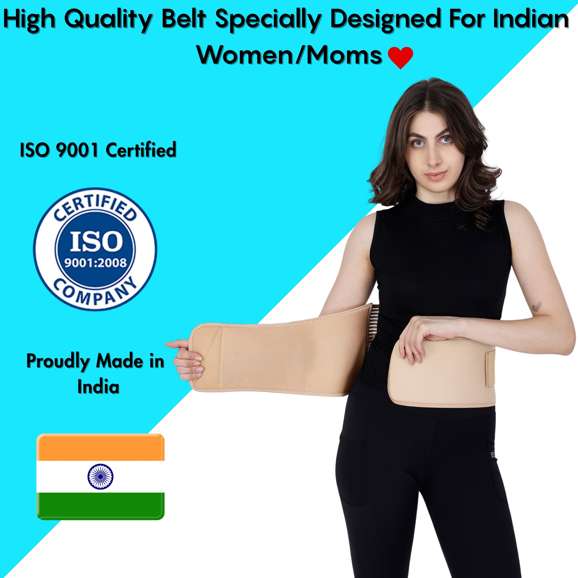 Little Love Postpartum Belt After Delivery C Section – Abdominal Belt | Pregnancy Belts After Delivery | Maternity Abdominal Binder | Belly Belt for Women | C Section Belt | Tummy Support | Belt for Both Men & Women(Universal) (Beige) - Image 7 thumbnail