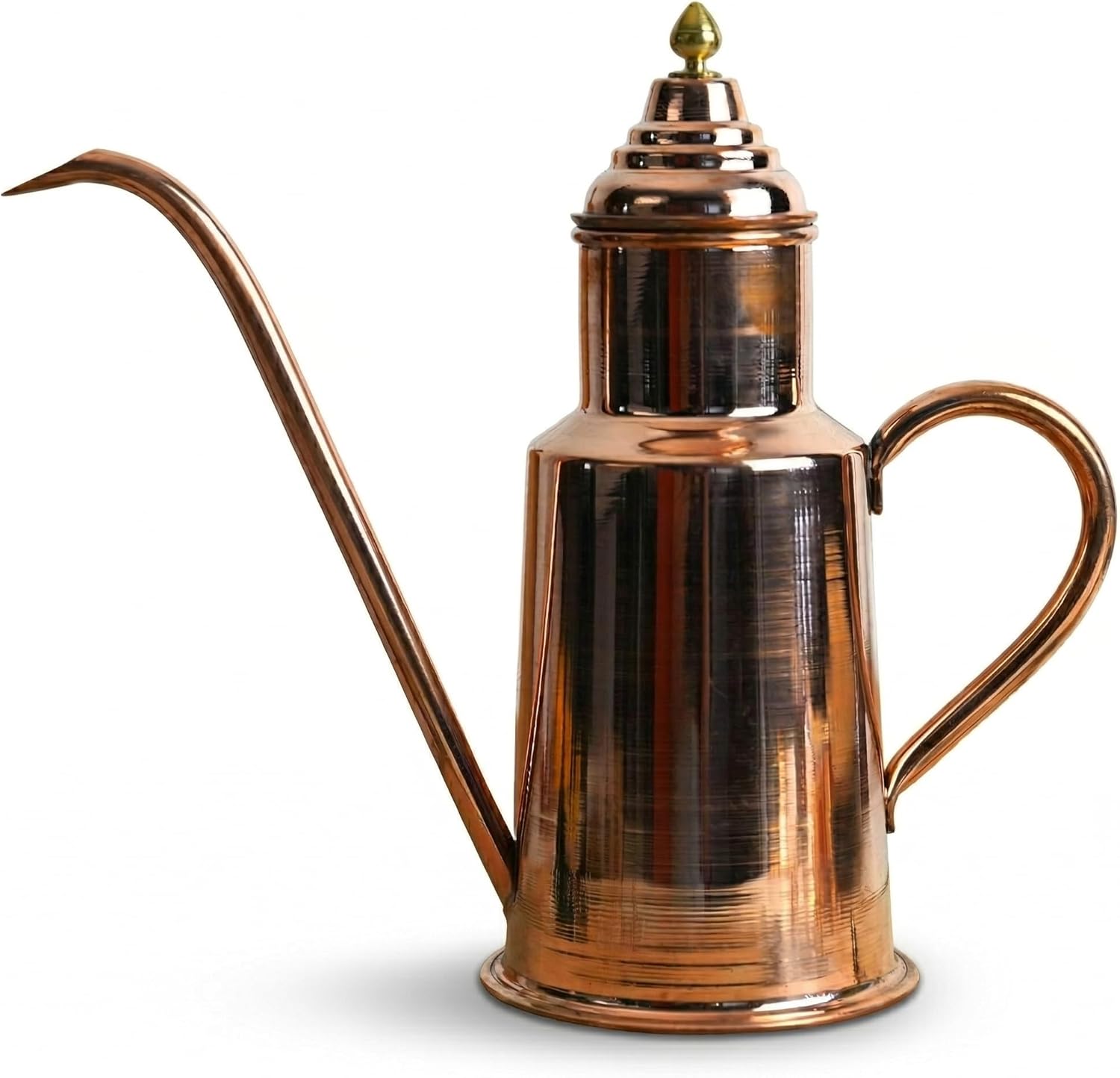 Solid Copper Olive Oil Dispenser, 600ml with Tin Lining, Vintage Pouring Jug, Handcrafted, 23cm Height (Solid Copper)