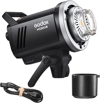 Godox MS300V 300WS 2.4G Wireless X System Studio Flash,5600200k Color Temperature,0.1-1.8S Recycle Time,Using Godox X1 Trigger & XT16 Transmitter or xpro and x2 Trigger to remotely Control