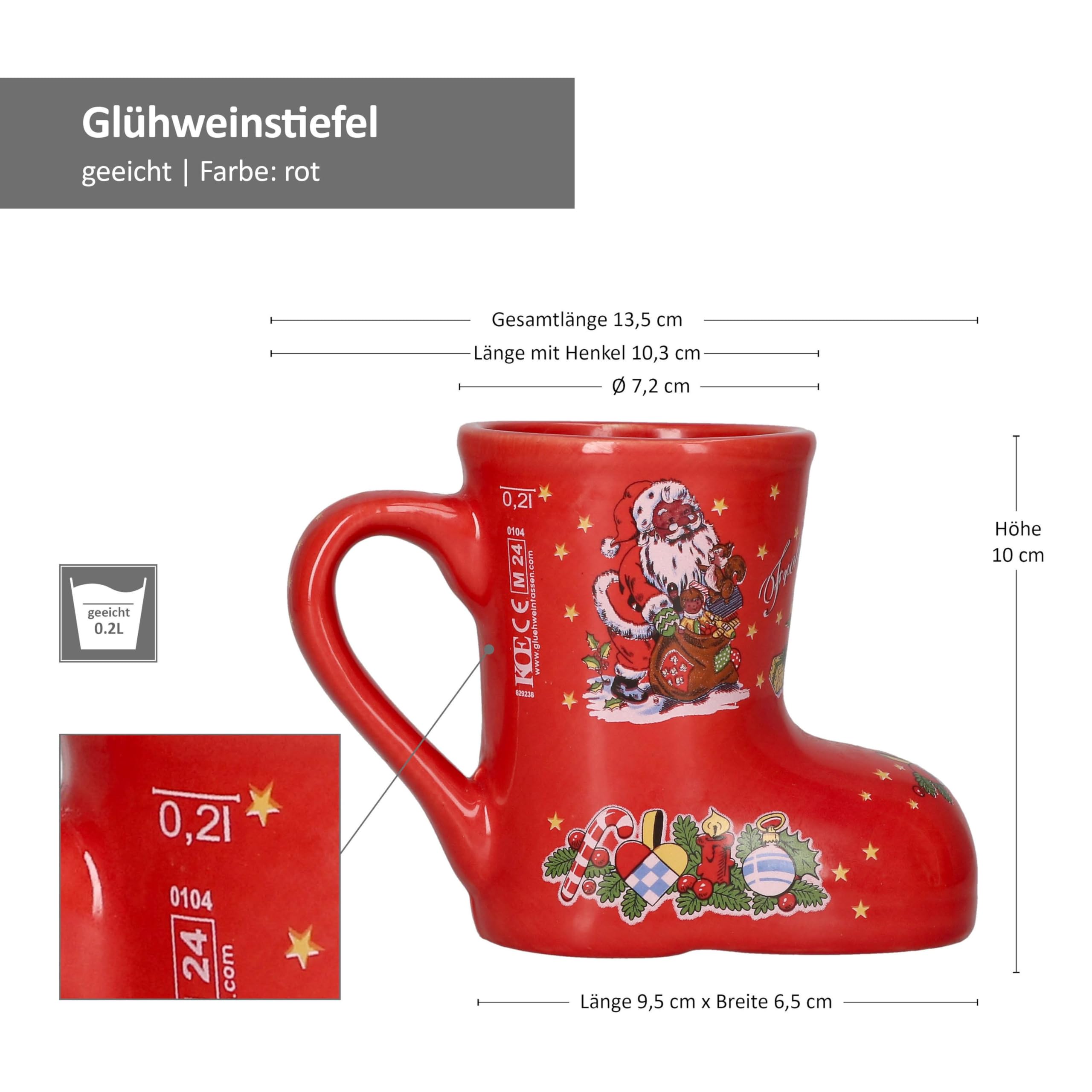 8455410 - Set van 12 glühweinschuitjes in rood met kerstdecoratie 0,2