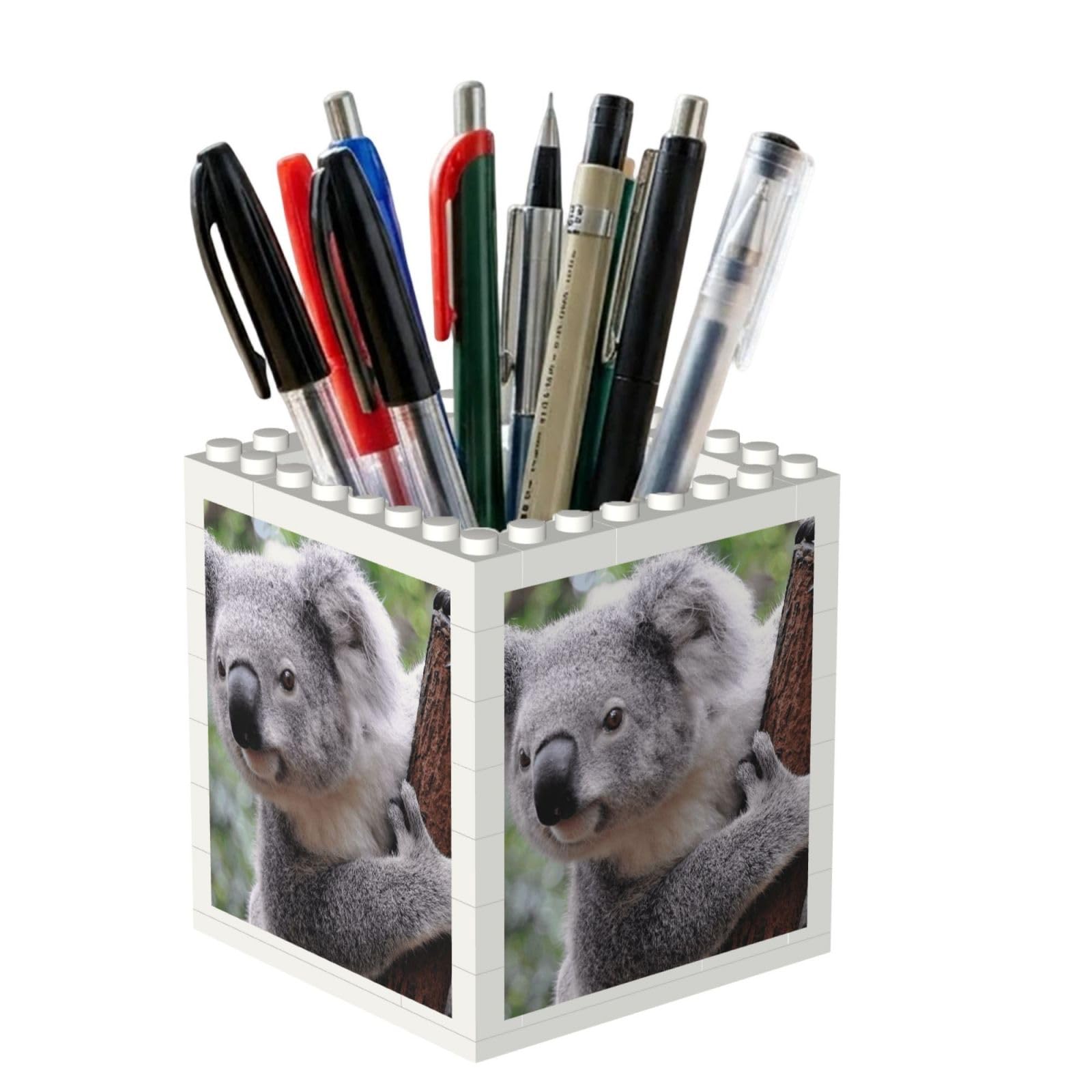 Poadnly Koala On Branch, Pen Pot Pencil Holder for Office Home School, Compact Desk Organiser for Office Stationery