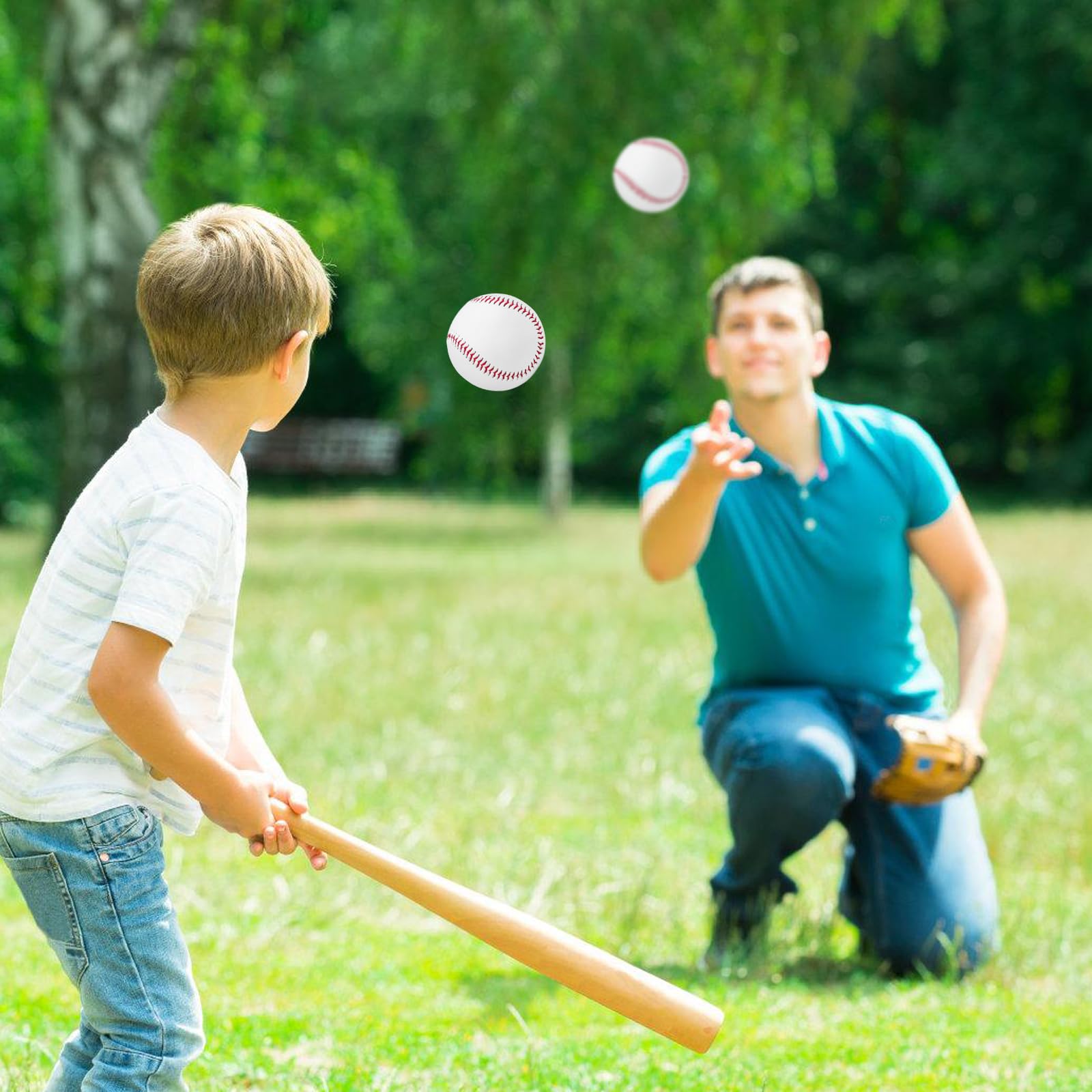 SPORWAY 6 Pezzi Palle da Baseball: 9" Pollici Fatti a Mano, Cucite a Mano, Morbide/Dure, per Allenamento Esercizio