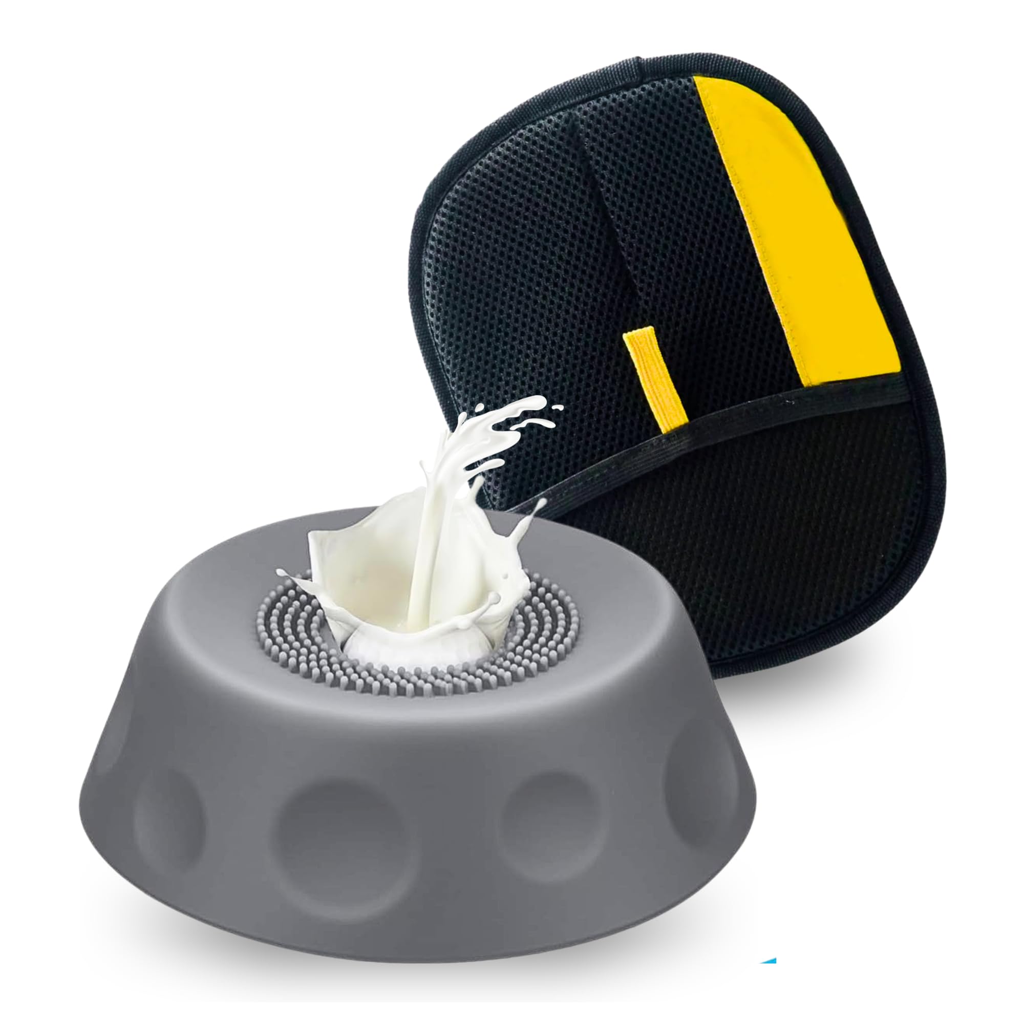 Gamelle lente pour chien et chat avec motif léchage central + gant pour animal de compagnie en bonus