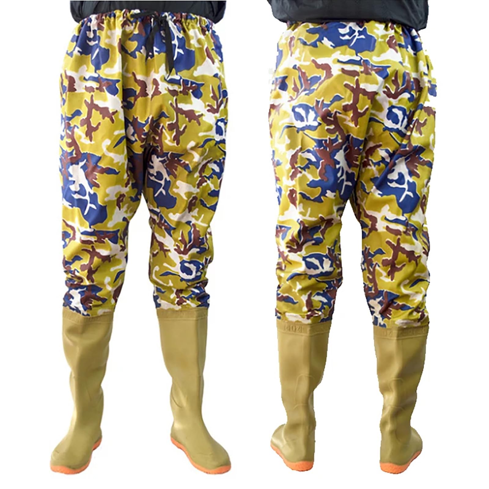 Wodery do Pasa dla Mezczyzn Kobiet - Wodoodporne Spodnie Wedkarskie z Butami, Oddychajace Antyposlizgowe Spodniobuty Myśliwskie Regulowany Pasek, Wedkarstwo Muszkowe Outdoor C-38