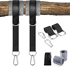 900kg Hammock Swing Kit with Straps - 2 x 200cm Straps with Outdoor Swing Hooks, D-Rings, Tree Protector and Carry Bag
