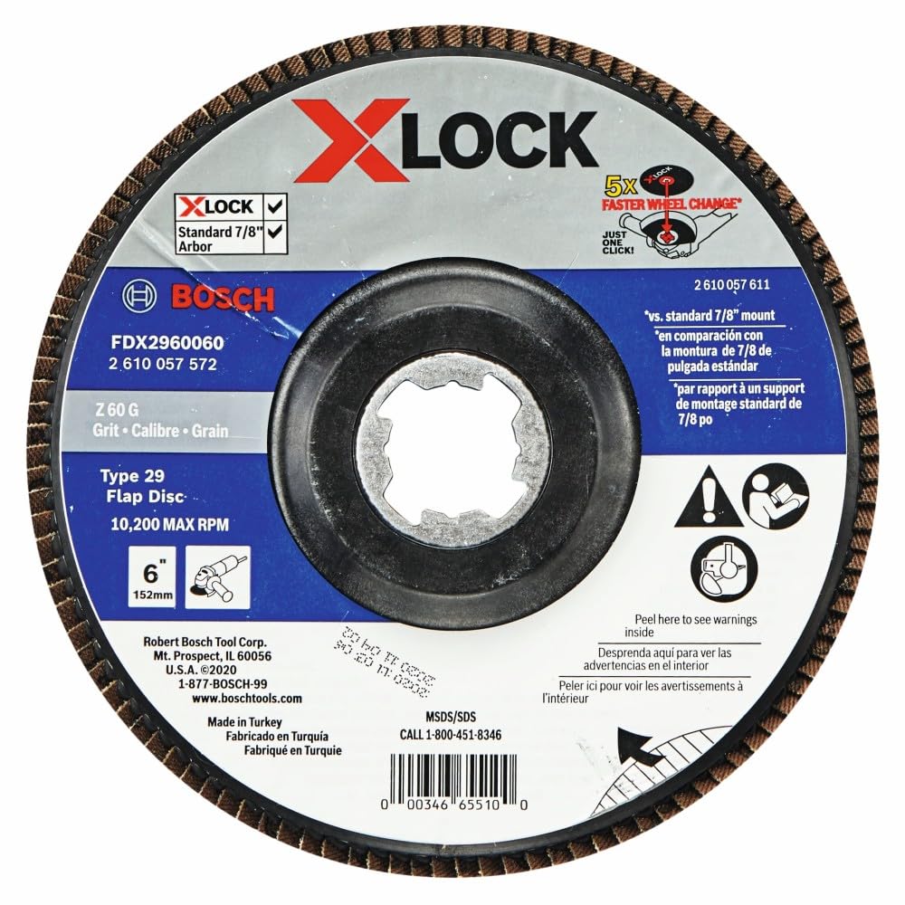 BOSCH FDX2960060 Lot de 10 disques à lamelles X-Lock Type 29 Grain 60 15,2 cm