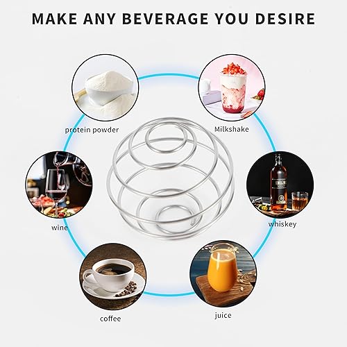 Miniatura 4 de BooMetCheer 4 bolas agitadoras de 2.1 pulgadas de gran tamaño para batidos de proteínas, batidos y aderezos de ensalada, bola agitadora de acero