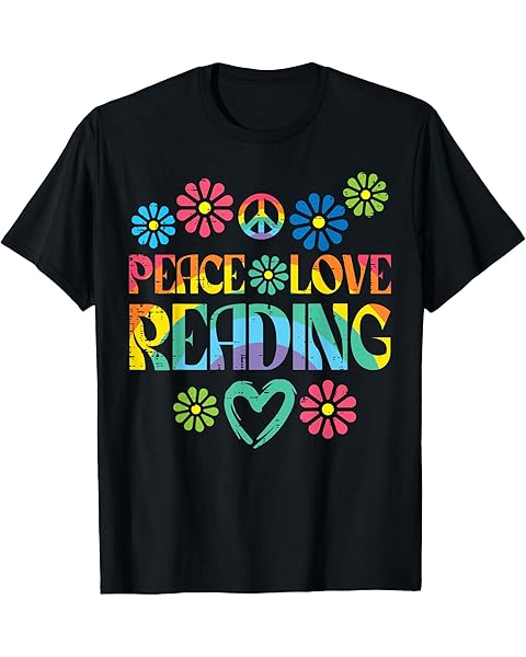 Peace Love Reading Tie Dye Book Lover Bookworm Librarian T-Shirt