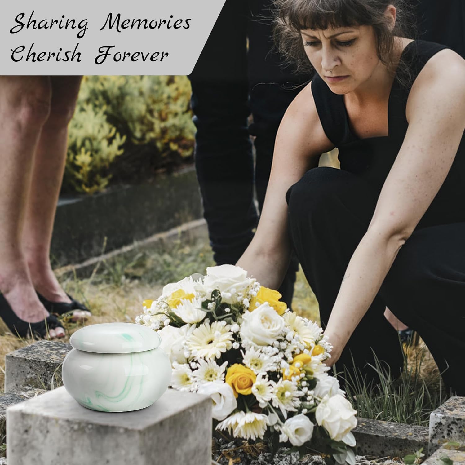 SOITIS Set of 4 Small Urns for Ashes, 1.57 Inches Ceramic Keepsake Urns, Tiny Urns for Human Ashes, Decorative Urns Memorial Mini Urns for Human Ashes with Box, Cremation Funeral Ashes-4 colors - Image 8