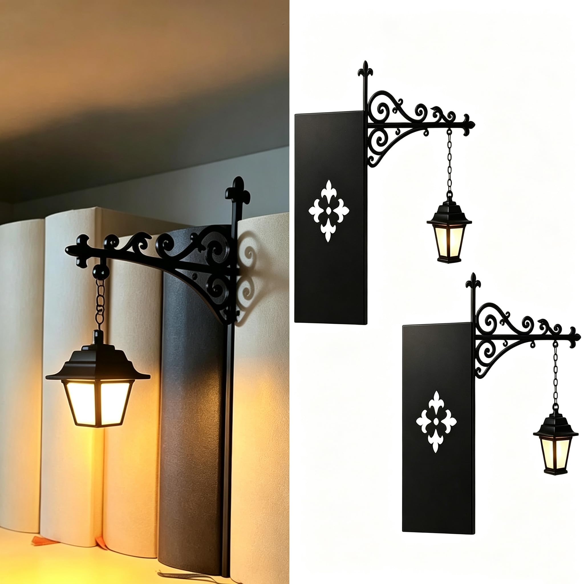 Bookshelf Lantern, Fits Between Books, Ghost Nightlight & Wireless Retro Lantern, Led Shelf Light for Reading Nooks, Indoor Halloween Decor Idea, Shelf & Home Decor, Gift for Book Light