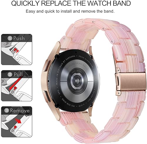 Vista 274 de Correas compatibles con Samsung Galaxy Watch 7 / FE / 6/6 Classic / 5/5 Pro / 4/4 Classic / 3 de 1.614 in / Huawei GT3 de 1.654 pulgadas, 0.787