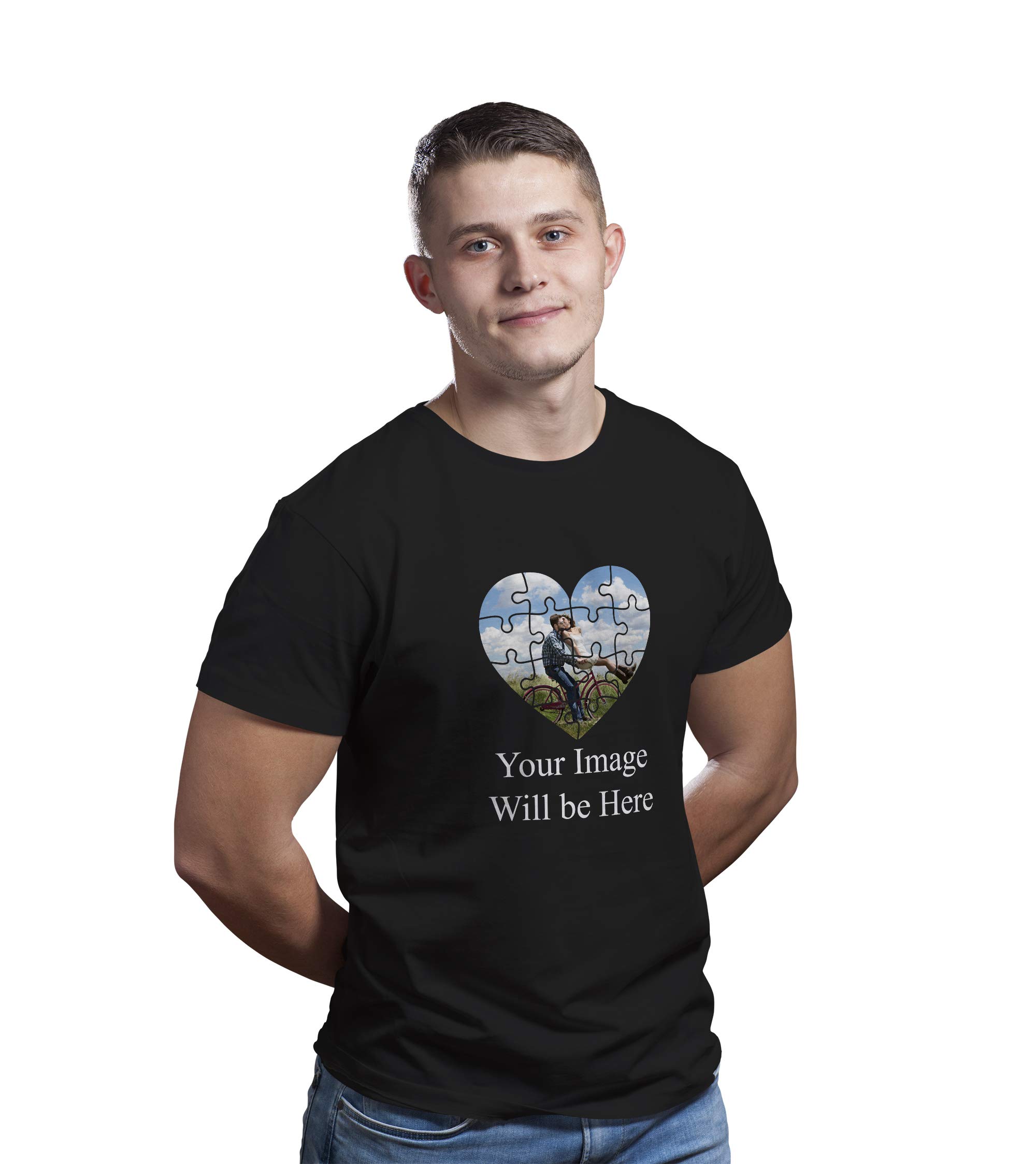 AROKANCustomize Shirts for Women Mens Custom T Shirts Design Your Own Crew Neck Men Womens Personalized Tshirts, White