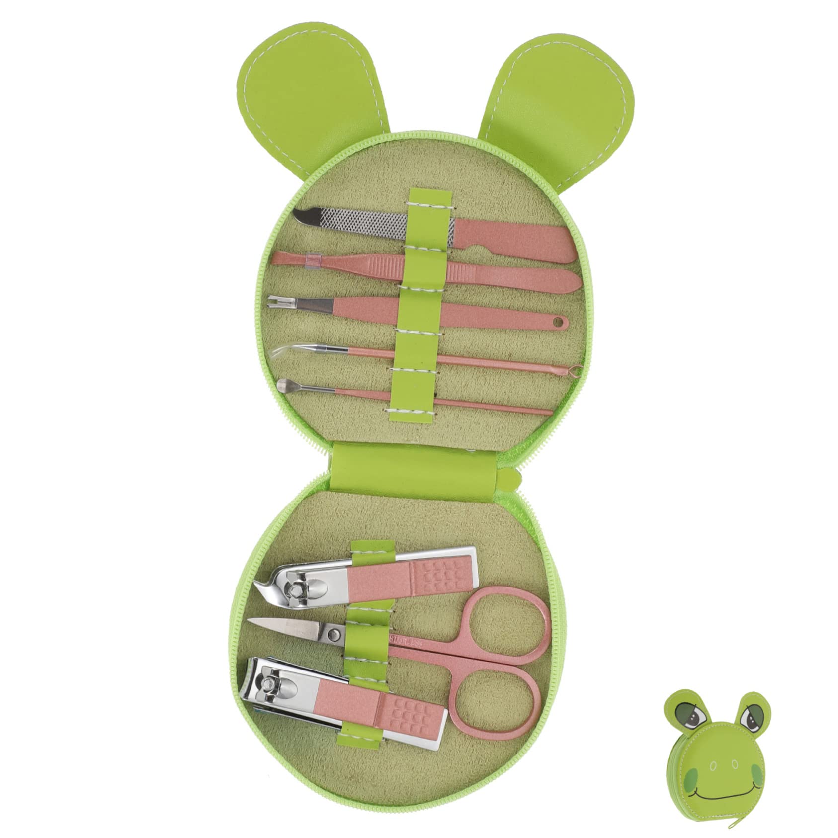 Healvian 3sets Professionale Di Strumenti Per Manicure Da Viaggio Kit Completo Per Unghie e Pedicure Con Custodia Tema Cartone Animato Accessori Acciaio Inossidabile Per Donna Facile Da