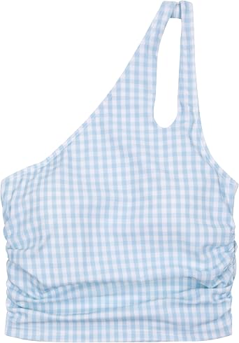 SwimZip Womens One Shoulder Crop Bikini Swim Top - UPF 50+ Sun Protection