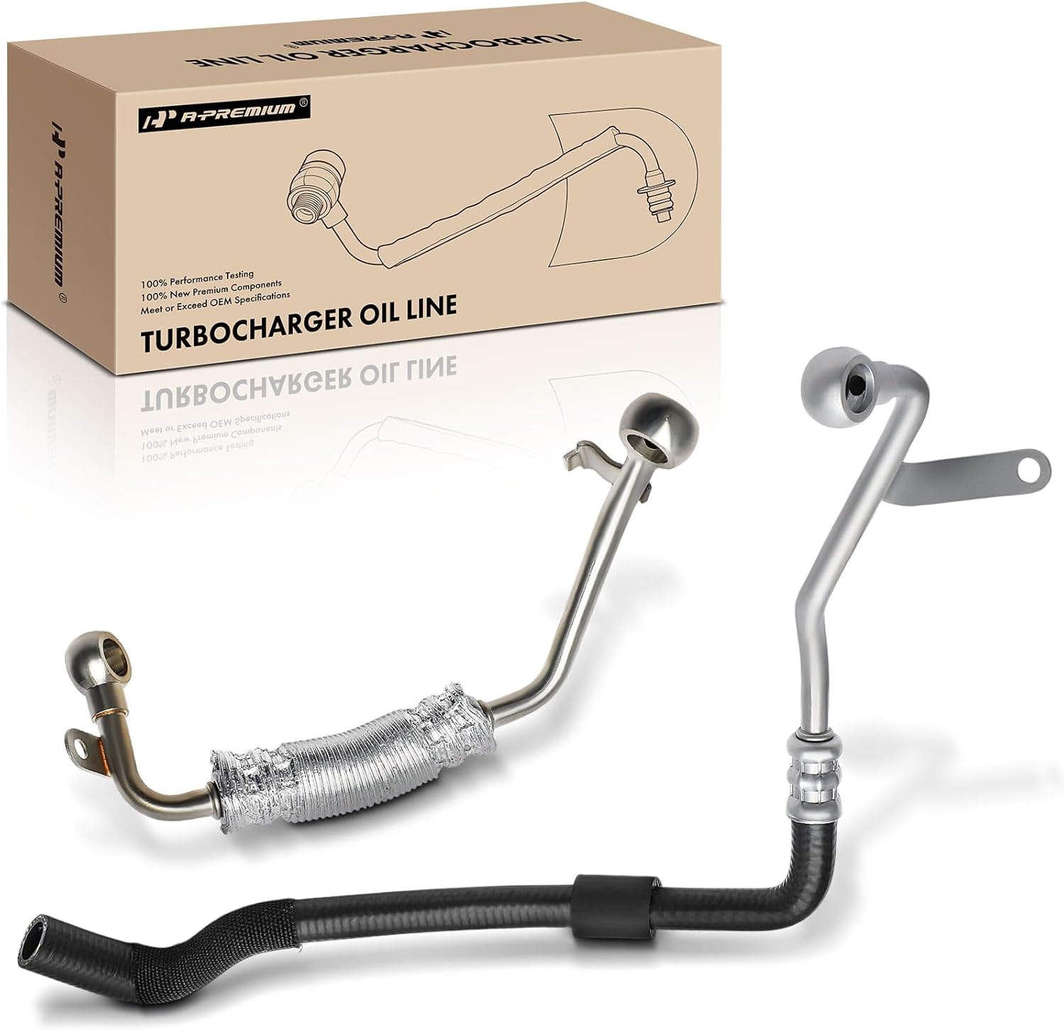 A-Premium Turbocharger Coolant Return & Supply Line Compatible with Volkswagen Jetta, Passat CC, Golf, Tiguan, Tiguan Limited, Beetle, CC, Eos, GTI & Audi A3, A3 Quattro, Q3, Q3 Quattro, TT