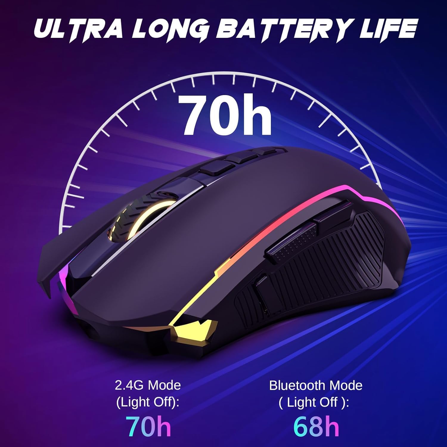 Amazon | Redragon M914P ゲーミングマウス 無線 Bluetooth/2.4GHz